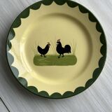 “Teller Keramik” ceramic plate with rooster motif.