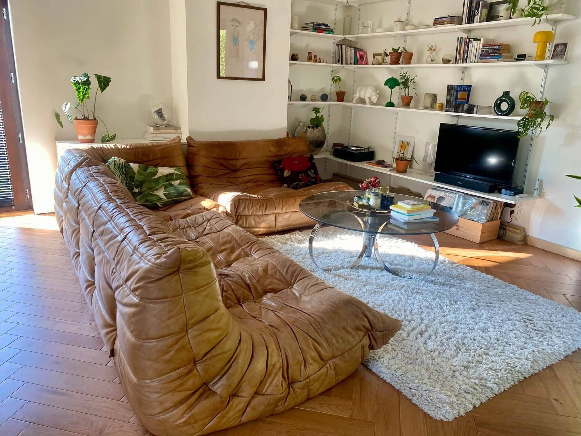 Authentic Togo sofa - cognac leather