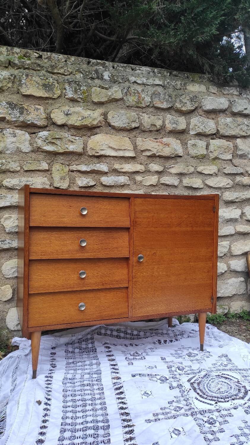 Seventies asymmetrical chest of drawers