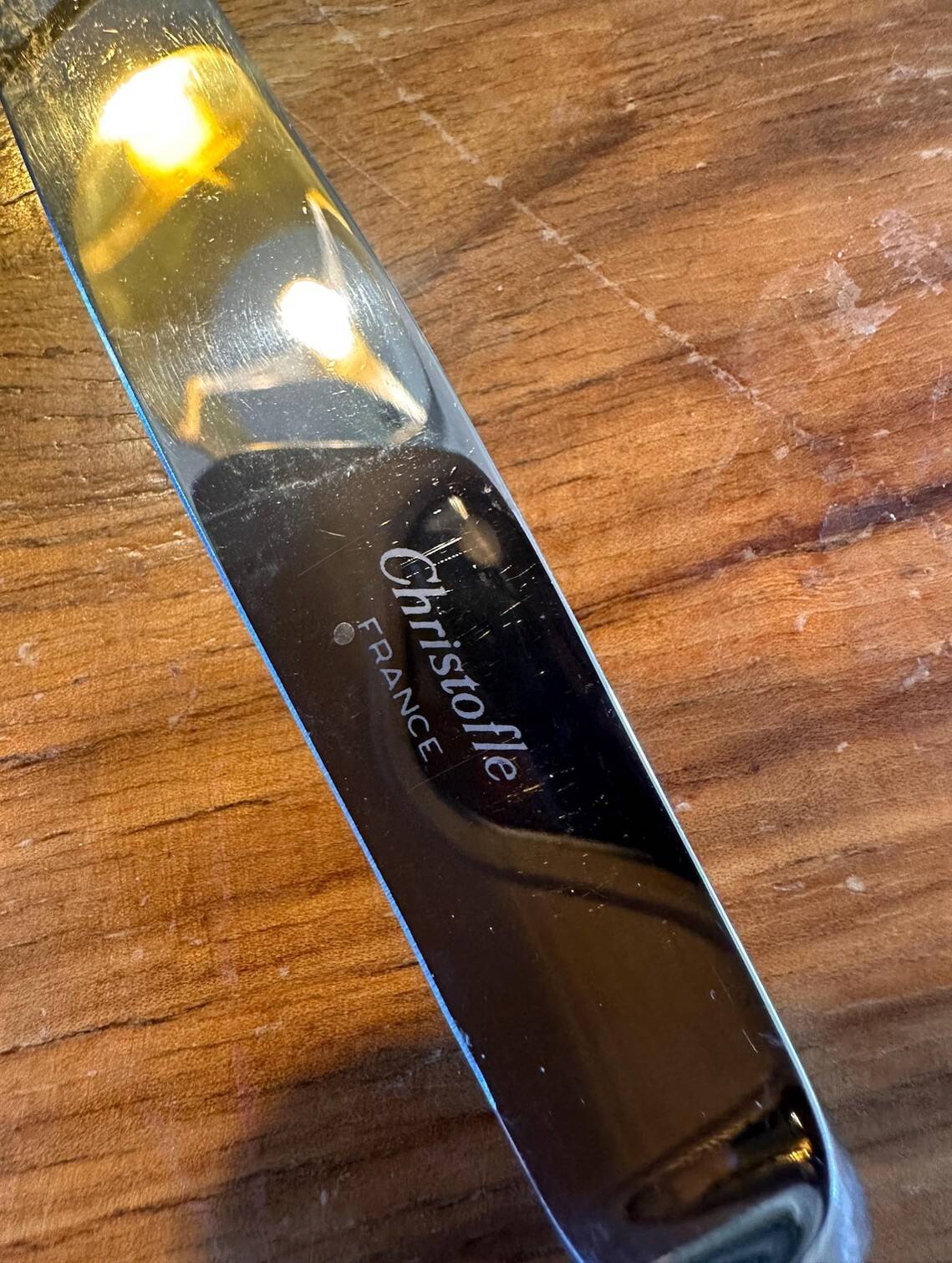Set of 5 Large Table Knives Christofl - America Model by Luc Lan