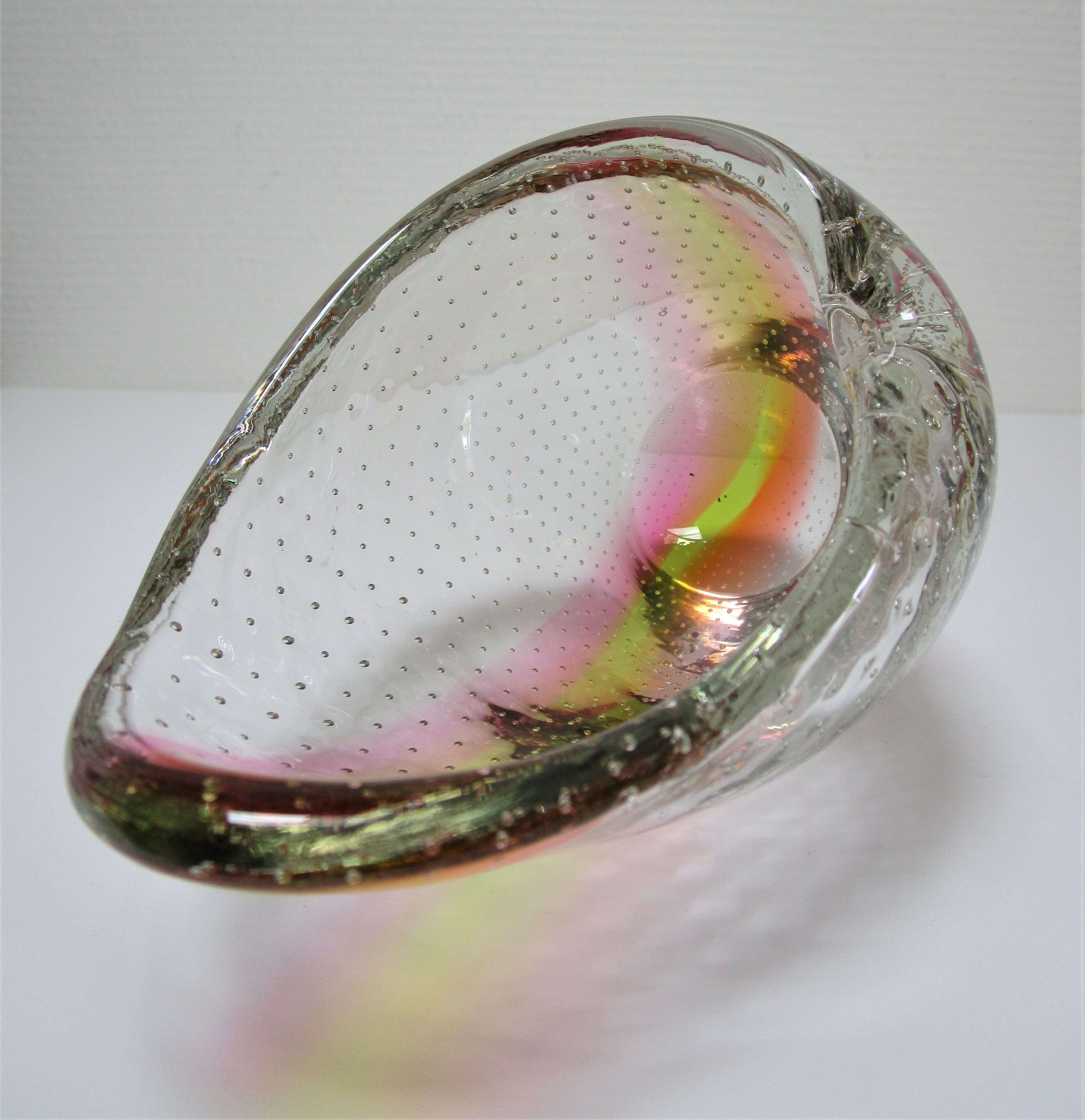 Murano bubble glass vase 70s