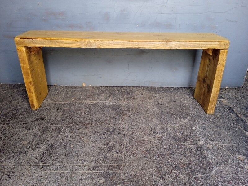 Bench 120 cm patinated solid wood