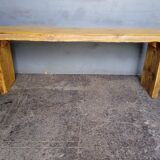 Bench 120 cm patinated solid wood