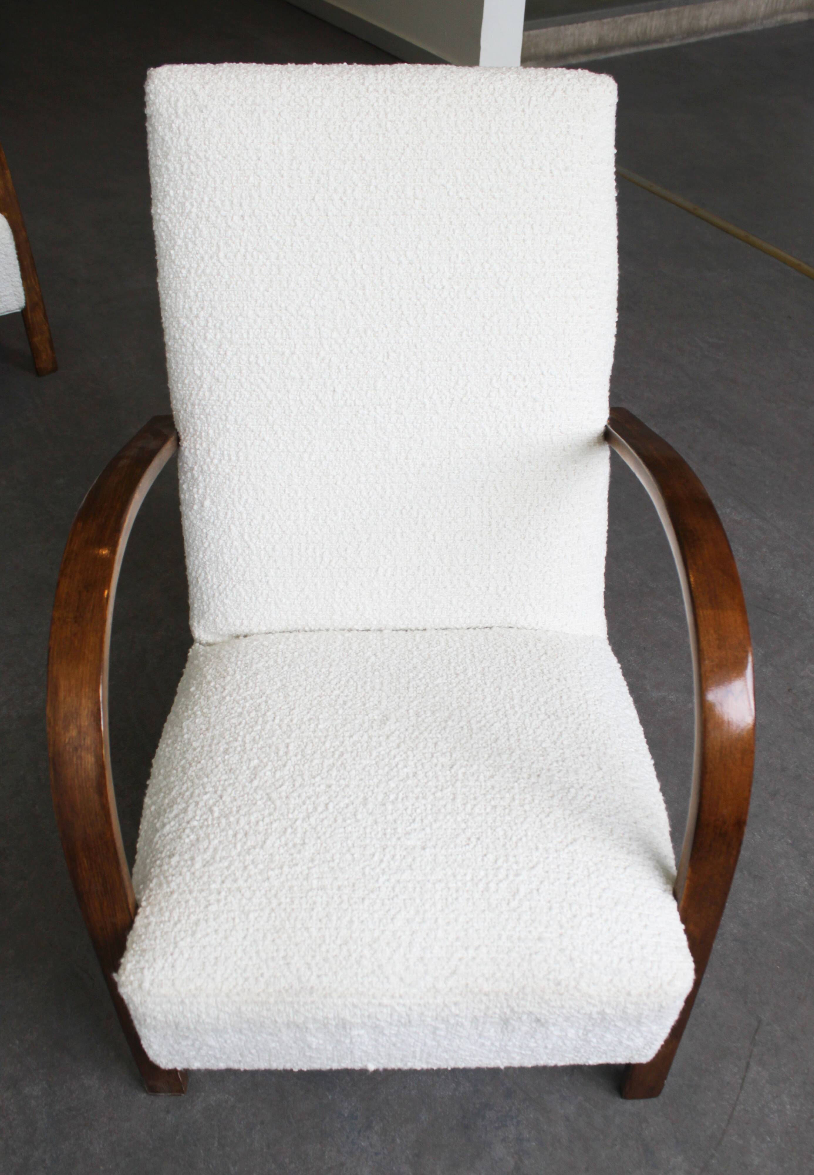 Pair of armchairs by Jindřich Halabala, circa 1930, Czechoslovakia.