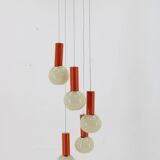 1970s Cascade Chandelier with Plastic Shades, Czechoslovakia