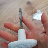 Set of two white painted cast iron door handles