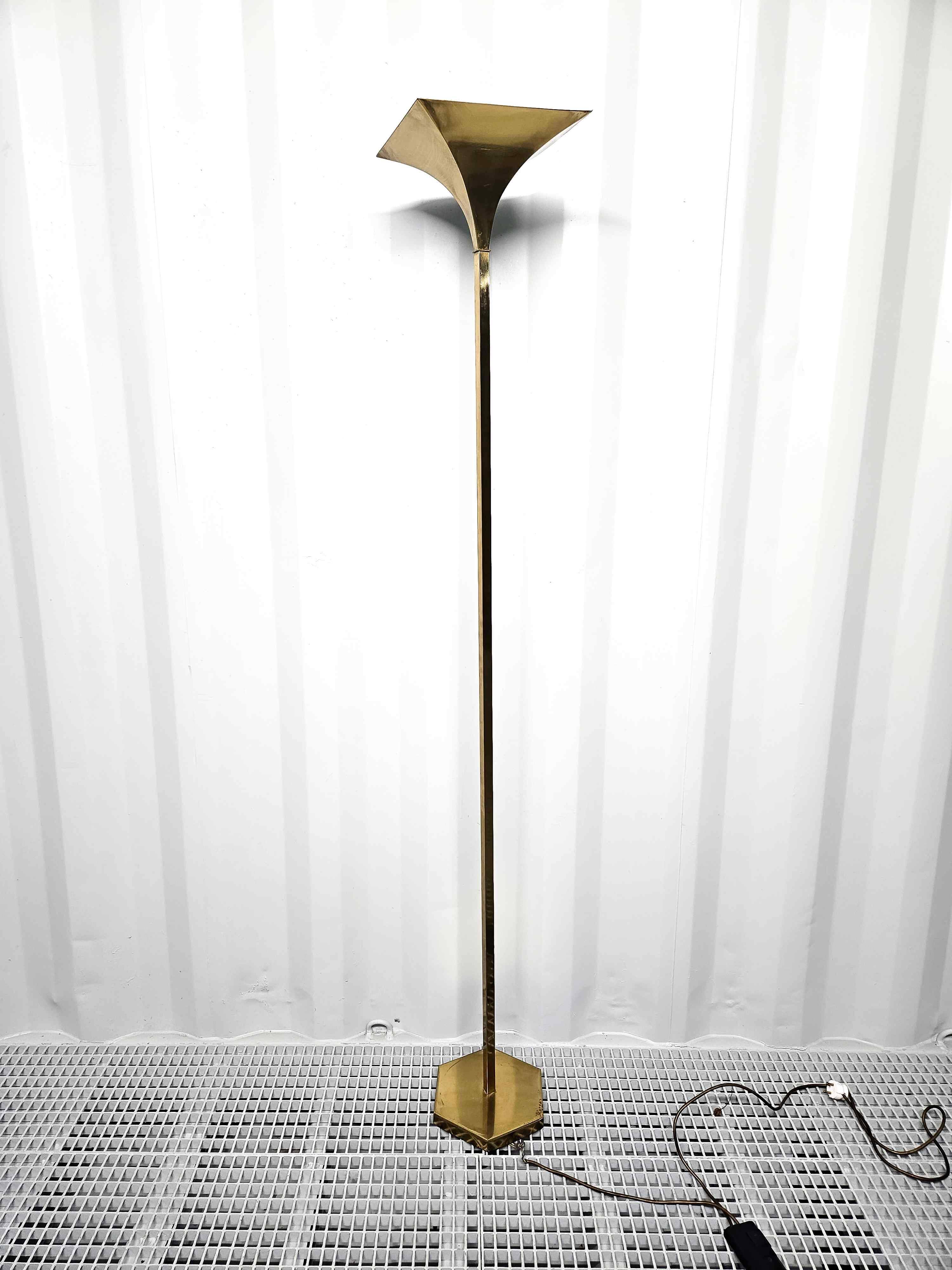 Brass Floor Lamp Italian Design by Relux Milano - 1980s
