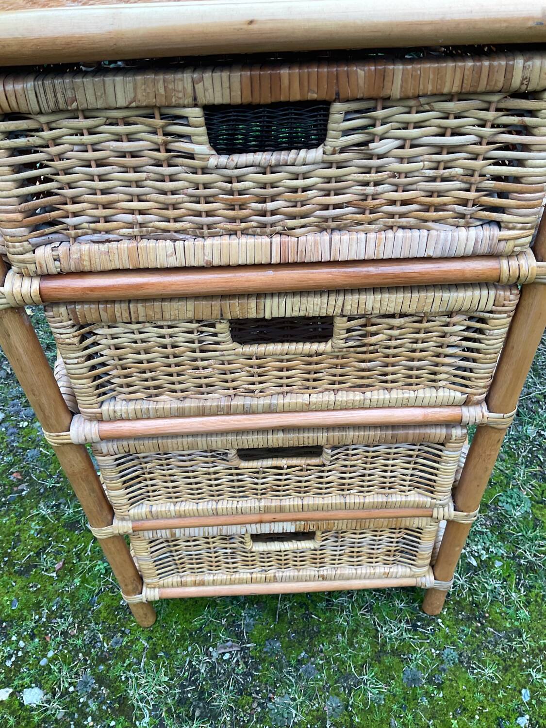 Vintage rattan chiffonier