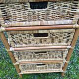 Vintage rattan chiffonier