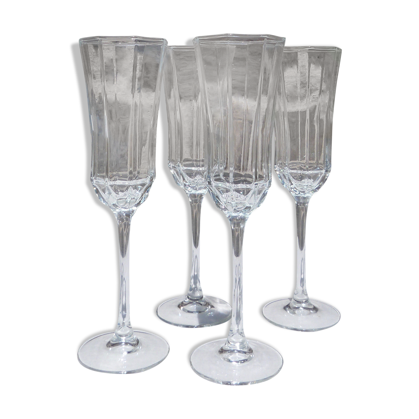 Set of 4 Octime glass flutes