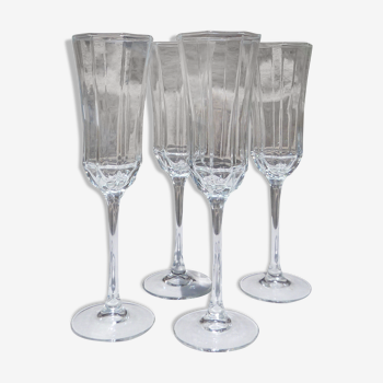 Set of 4 Octime glass flutes