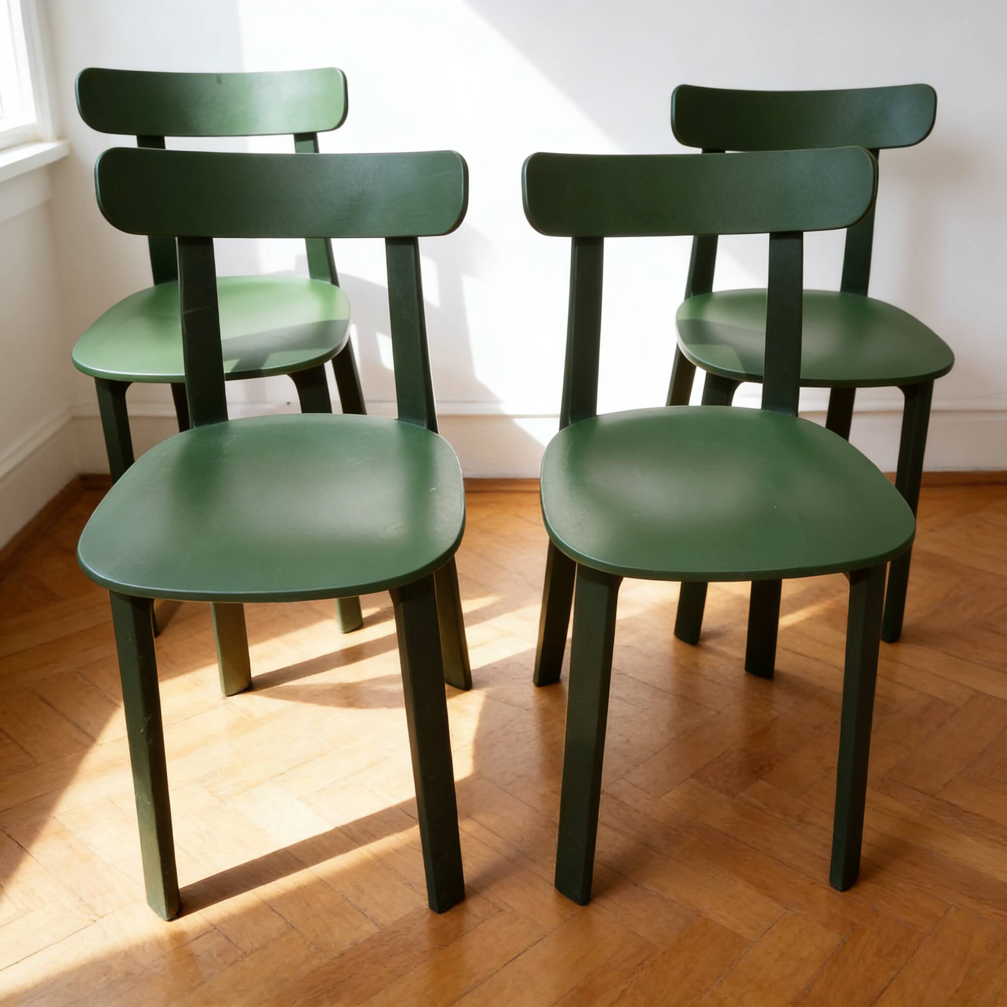 Set of 4 All Plastic Chairs, Vitra
