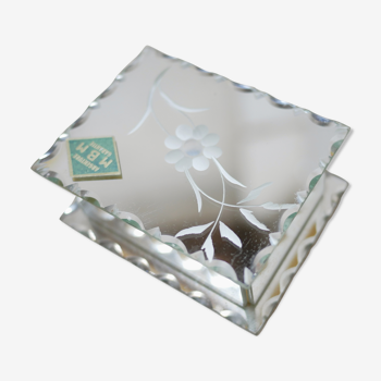 Art Deco jewelry box in beveled glass