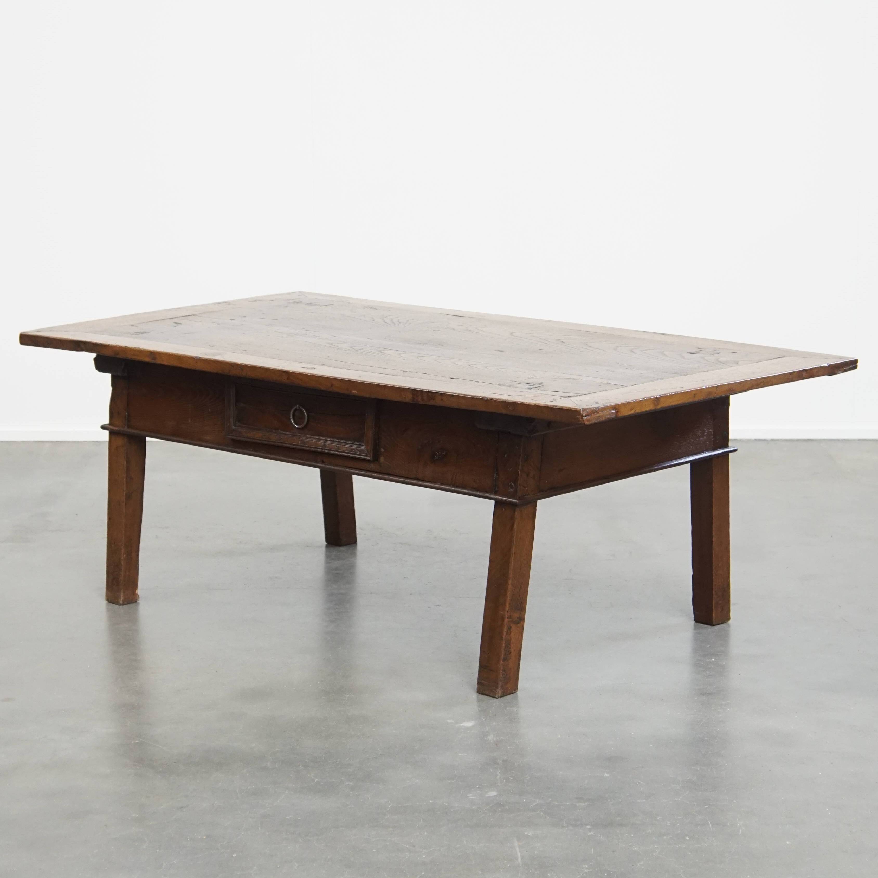 Antique Southern European Chestnut Coffee Table from the 18th Century