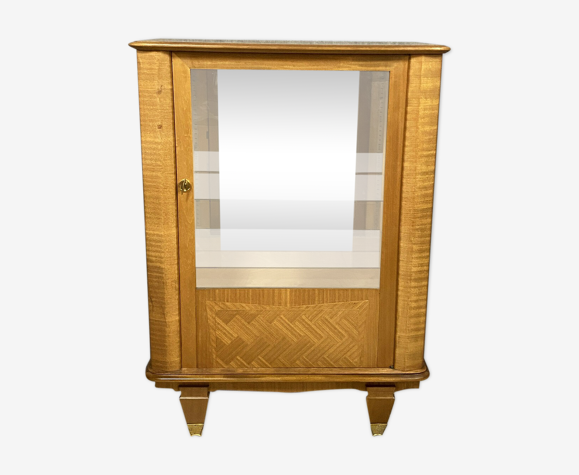 Vitrine époque Art Déco en sycomore et marqueterie de bois noble vers 1925