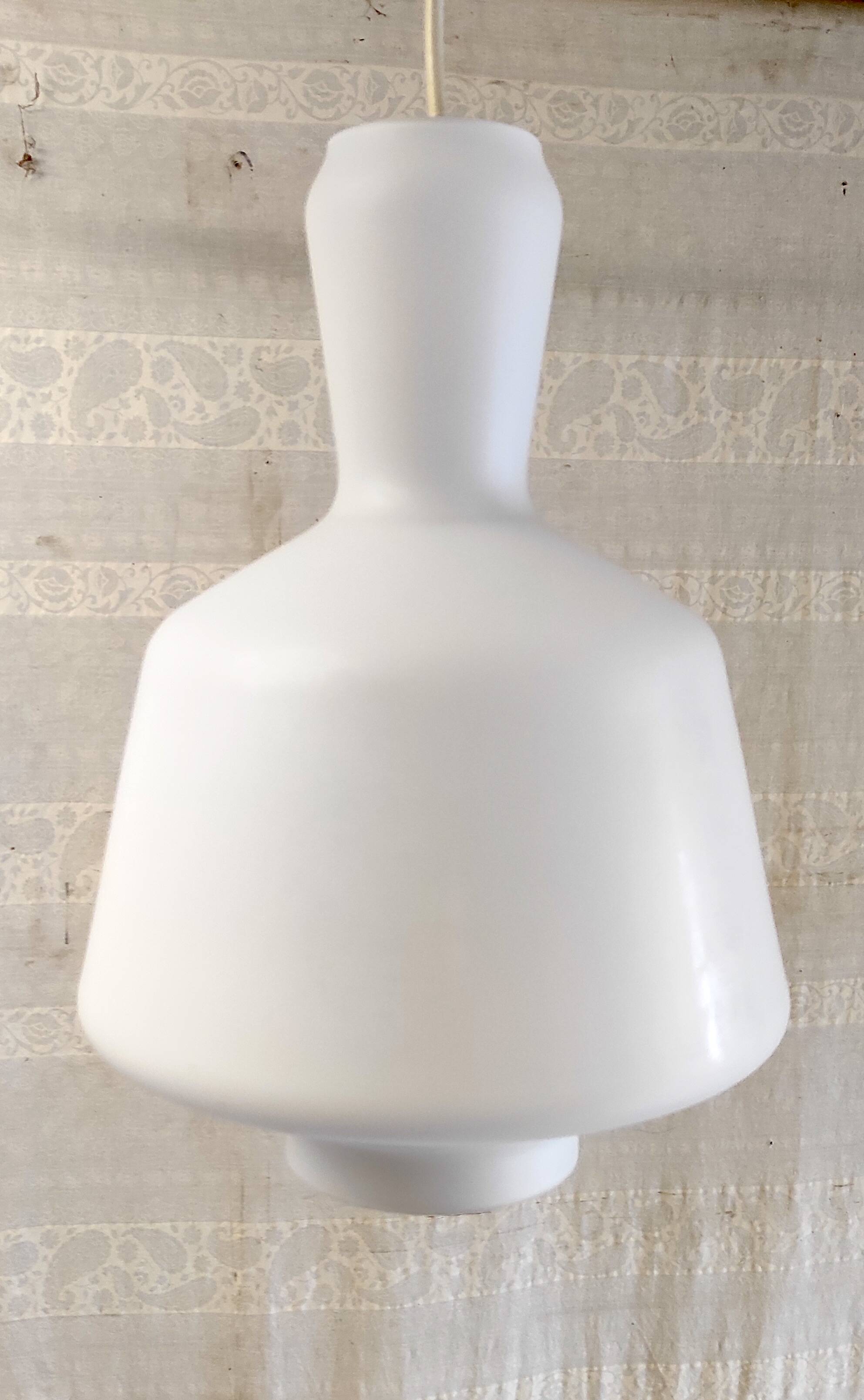 Scandinavian opaline pendant light - mid-20th century