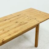 Scandinavian solid pine extendable dining table 1960s