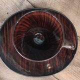 Mid century french set of two cups with their saucers, faïence salins, model bahamas