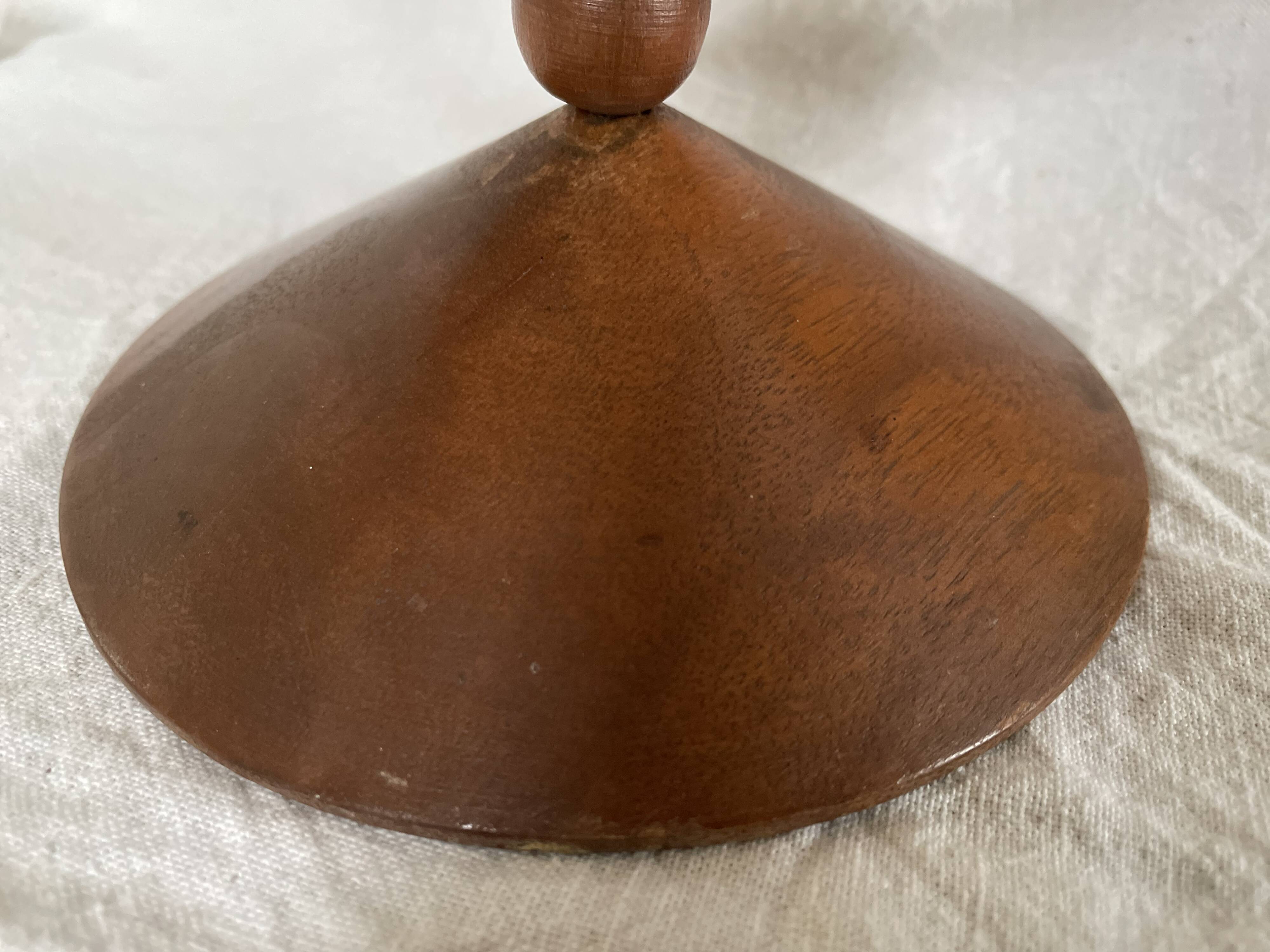 Danish teak candle holder