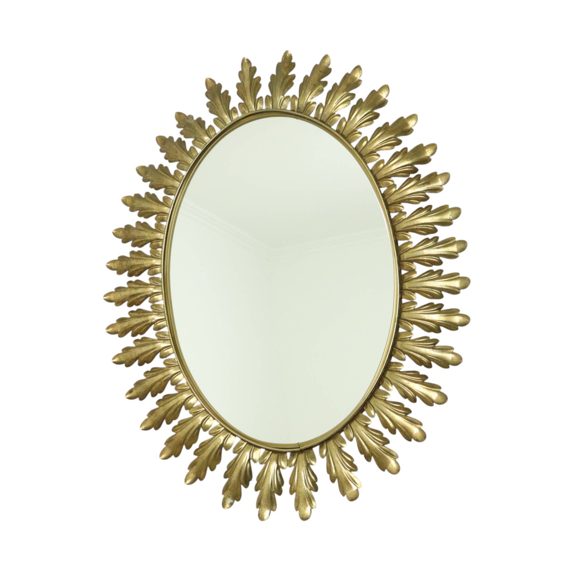 Vintage Deknudt Sun Mirror Sunburst Gold Acanthus Sixties