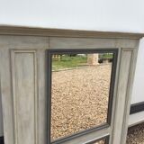 old trumeau mirror start xx to 2 mirrors patinated gray alpaca and gray trench coat 114x138cm