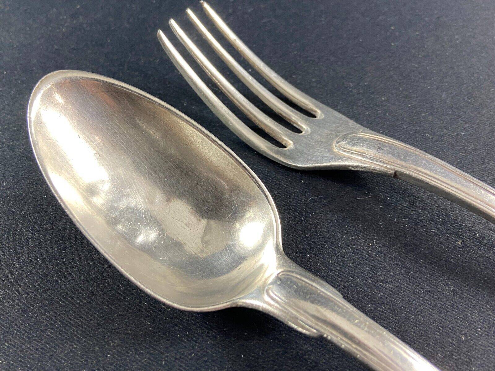 Cutlery fork large spoon fillet Louis XV silver rooster hallmarks 1798-1809