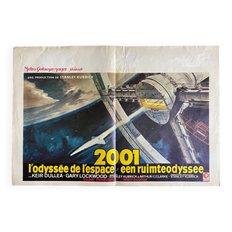 Affiche cinéma originale "2001 l'Odyssée de l'Espace" Stanley Kubrick 37x54cm 1968