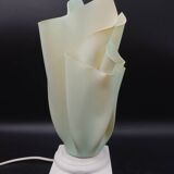 Large green draped plexi mood lamp "sunshade" plaster 80s