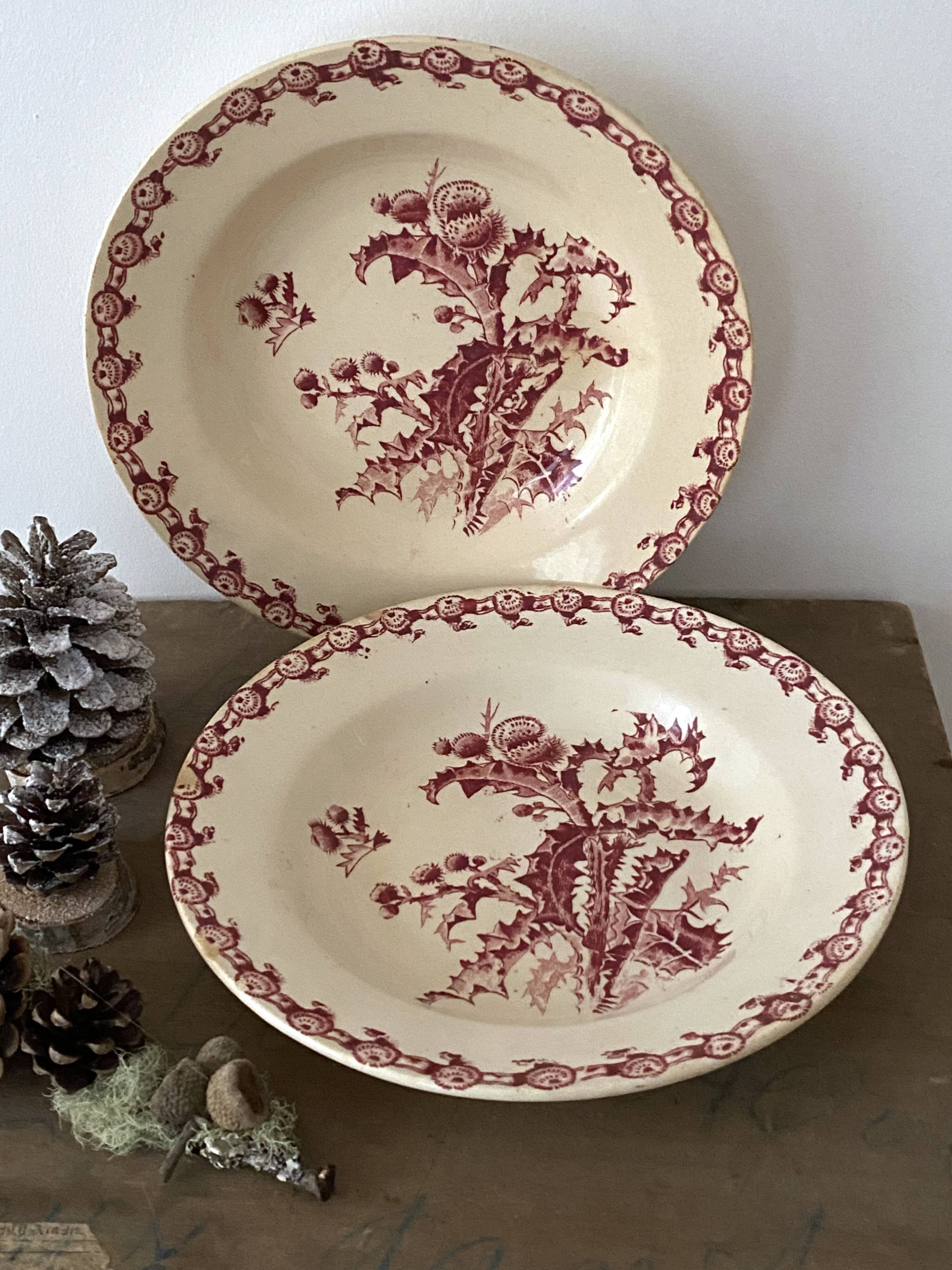 Pair of Gien porcelain plates