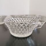 Set of 8 cups/ramekins with diamond cut glass handles