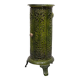 19th Century French Green Enameled Cast Iron Heater Stove