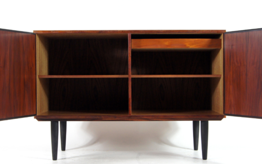 Vintage Danish retro TV furniture down in rosewood 50s