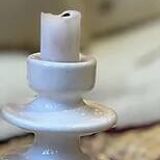 Pearly white candlestick holder