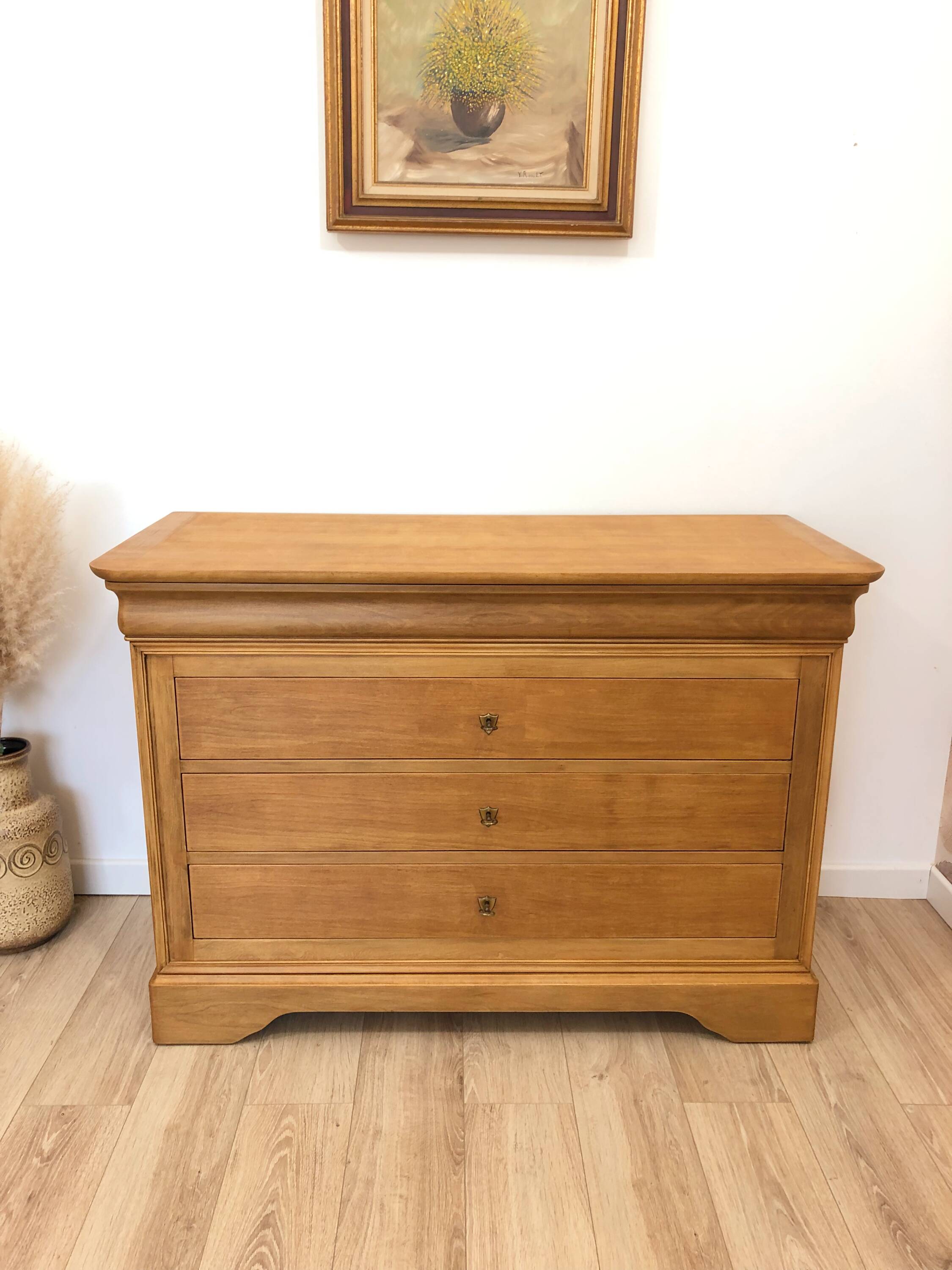 Louis Philippe style chest of drawers in solid cherry wood