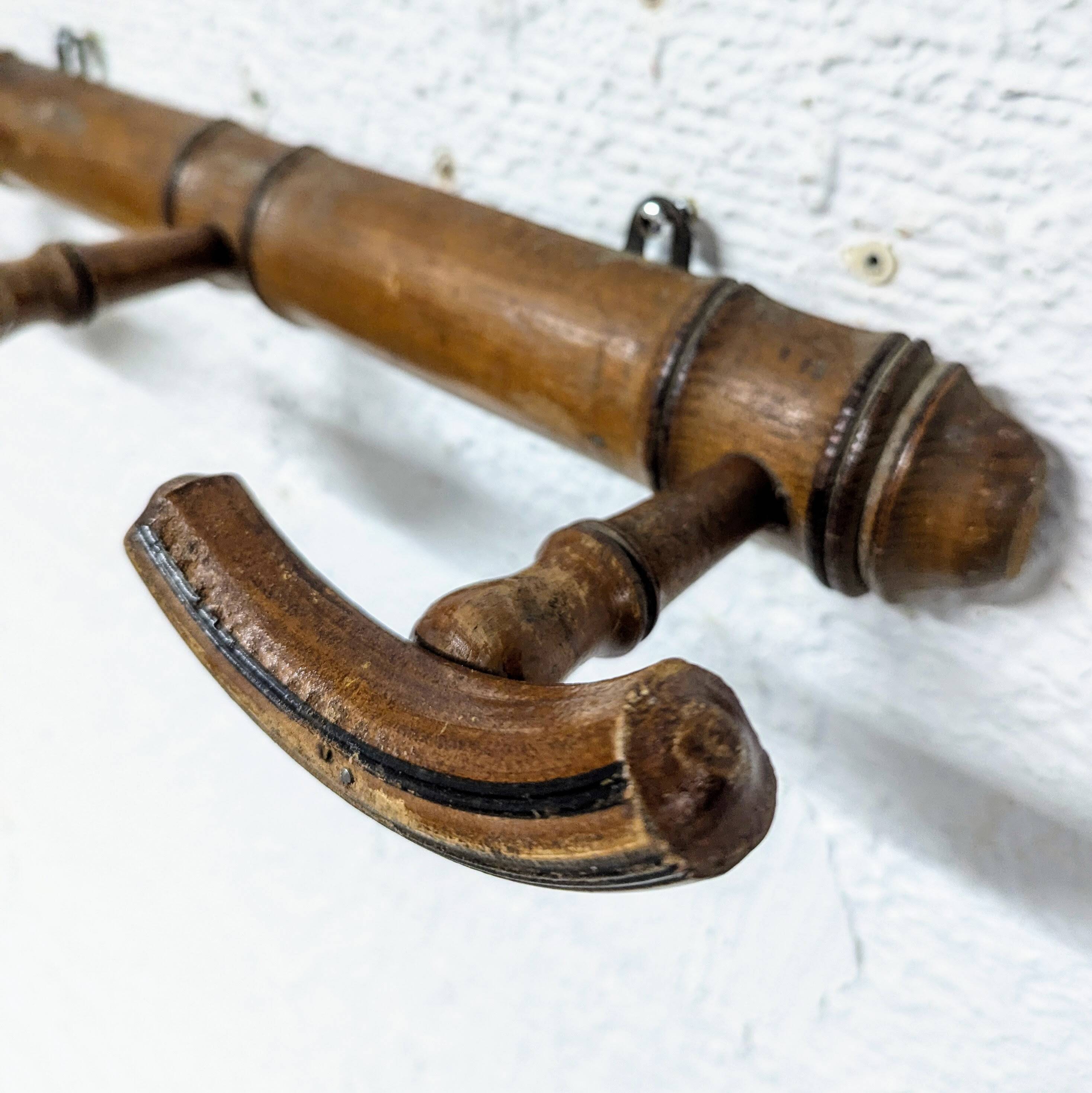 Art Deco Coat Rack in Turned Wood