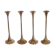 Lot of 4 Scandinavian brass candlesticks 1970