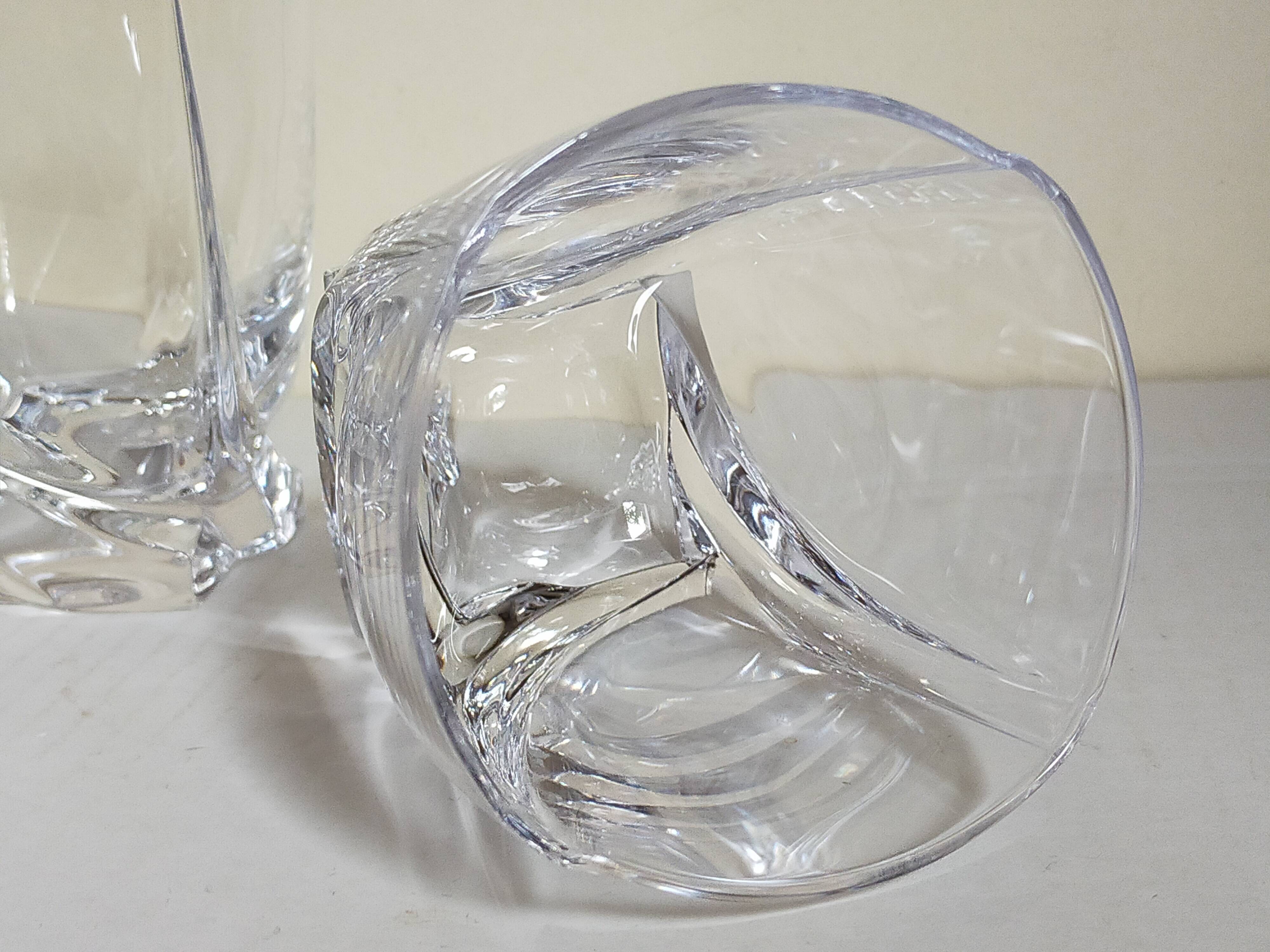 Five vintage crystal whiskey glasses