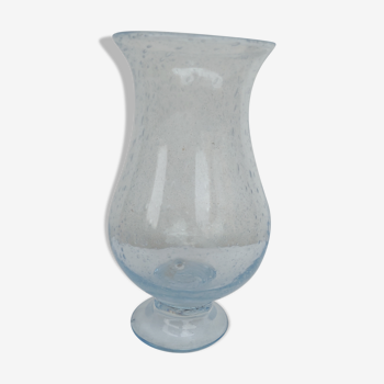 Vase , biot photophore of blue color