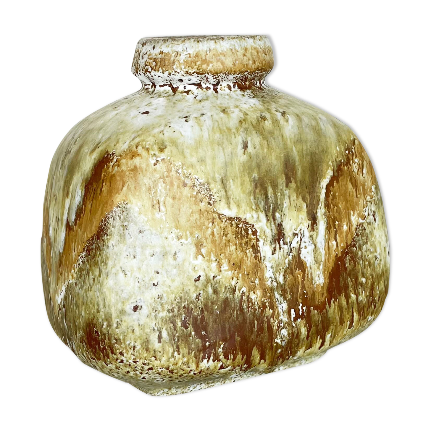 Pottery fat lava multi-color "814" vase made by ruscha, 1970s