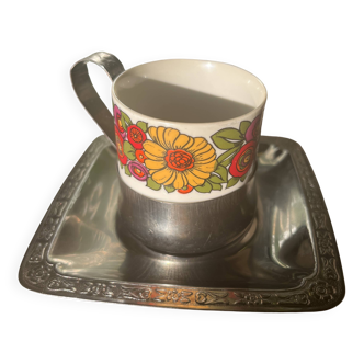 Vintage flower cups, super stainless steel 18C
