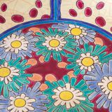 Enamelled cloisonné bowl Art Deco from Longwy, France with daisies, 1930.