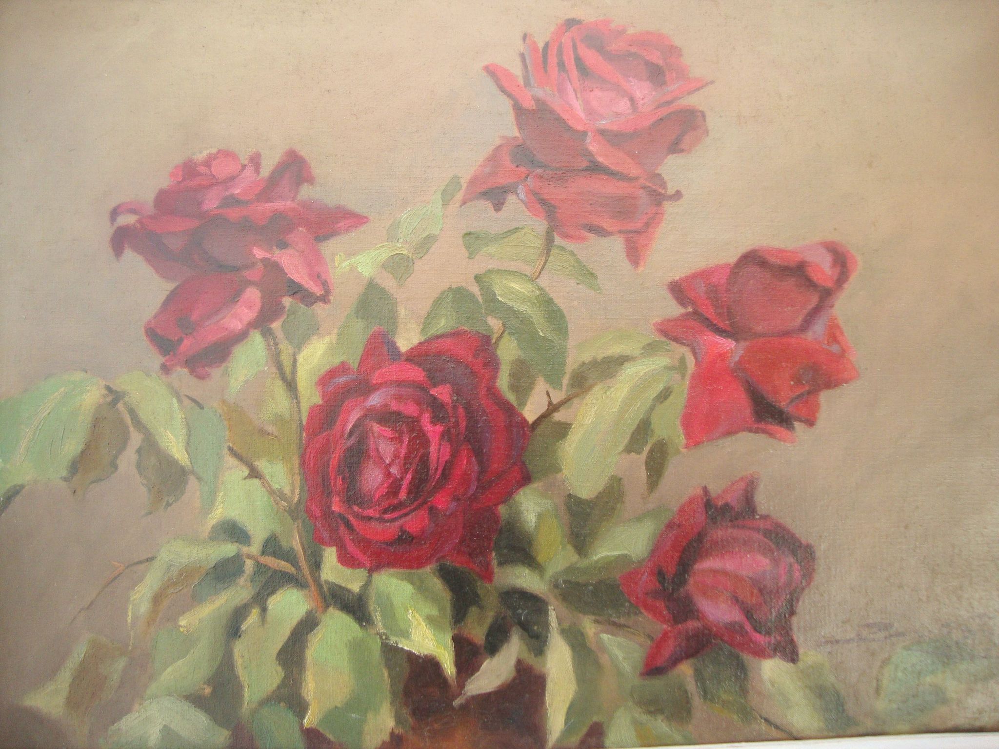 Ancient oil painting on canvas
