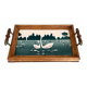 Service platter with a swan design.