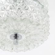 Faceted glass suspension light in chrome style by Karl Fagerlund from the 1960s.