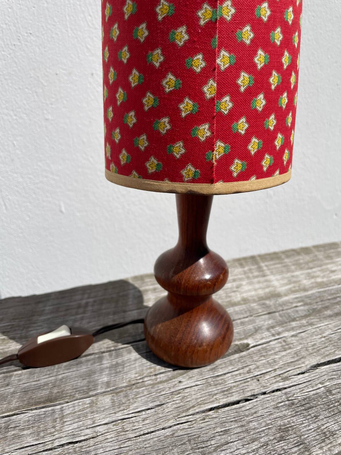 Wooden bedside lamp 1970