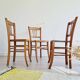 3 old wooden bistro chairs