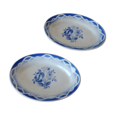 Deux raviers bleus "Odette" Digoin Sarreguemines