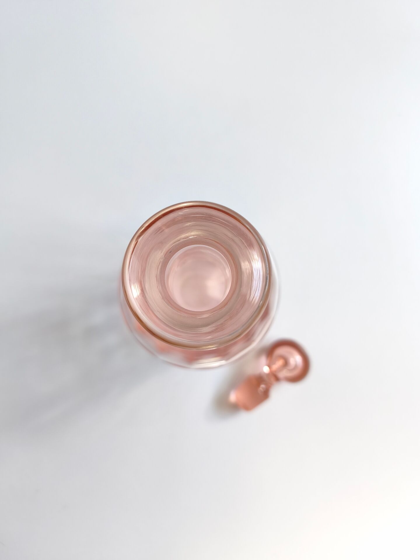 Vintage pink glass bottle