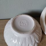 Vintage sugar bowl in slip Sarreguemines Digoin