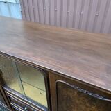 Enfilade Art deco chippendale Mid-century vintage 1950 Ronce de noyer